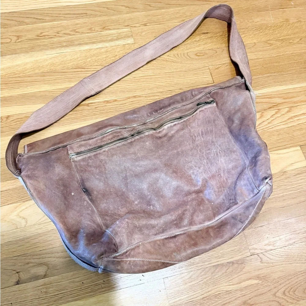 Blur Vintage Brown Leather Messenger Bag